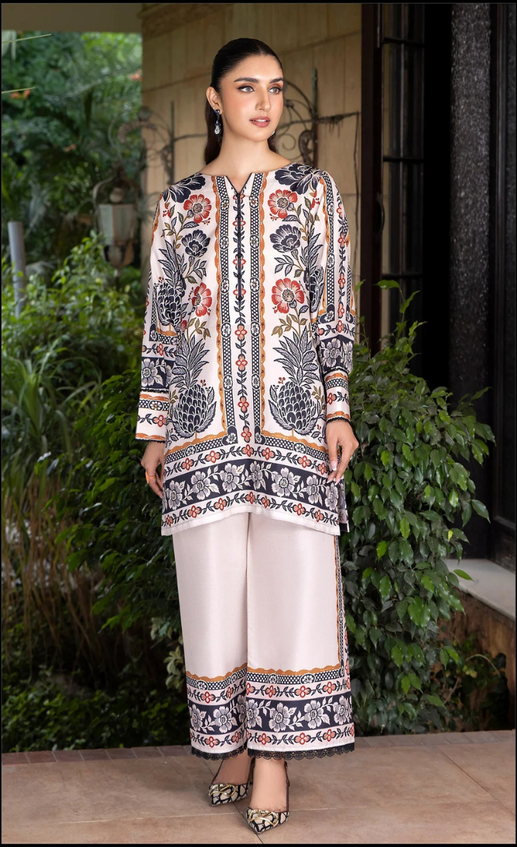 Vanilla-Co-Ord Set-(2PC Stitched Set)