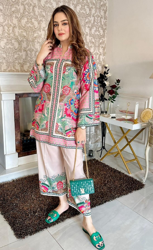 Sorbet-Co-Ord Set-(2PC Stitched Set)