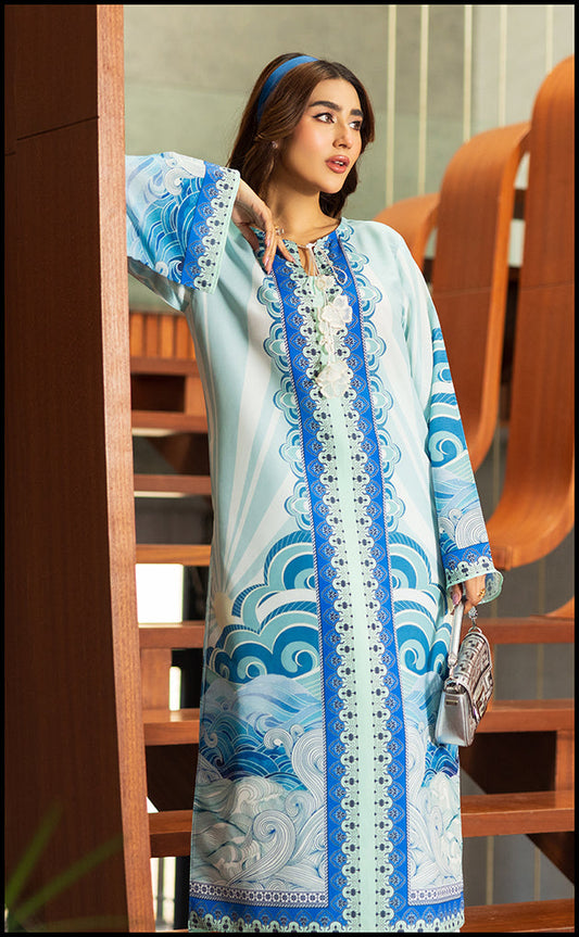 Oriel Blue 2 Pc Stitched